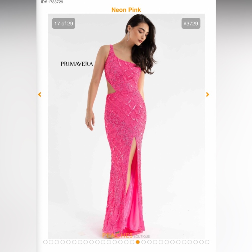 PRIMAVERA COUTURE NEON PINK PROM DRESS